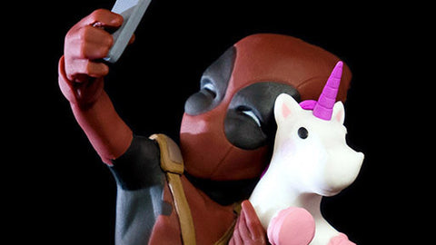 Photo of Deadpool #unicornselfie Q-Fig Diorama